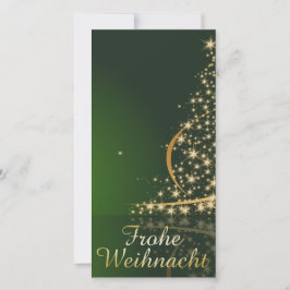 Grünes Weihnachtsmotiv mit goldenem Weihnachtsbaum Feestdagenkaart