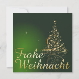 Grünes Weihnachtsmotiv mit goldenem Weihnachtsbaum Kaart