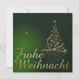 Grünes Weihnachtsmotiv mit goldenem Weihnachtsbaum Kaart