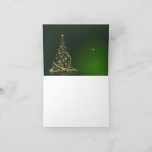 Grünes Weihnachtsmotiv mit goldenem Weihnachtsbaum Kaart (Binnen)