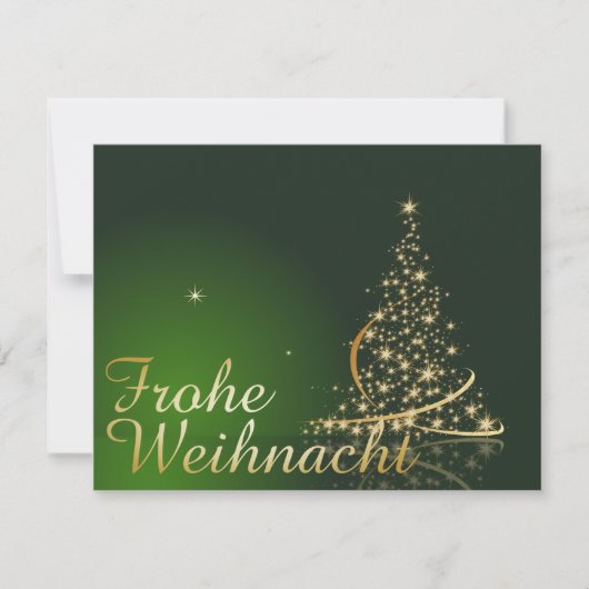 Grünes Weihnachtsmotiv mit goldenem Weihnachtsbaum Kaart (Voorkant)