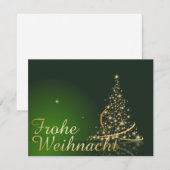 Grünes Weihnachtsmotiv mit goldenem Weihnachtsbaum Kaart (Voorkant / Achterkant)