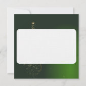 Grünes Weihnachtsmotiv mit goldenem Weihnachtsbaum Kaart (Achterkant)