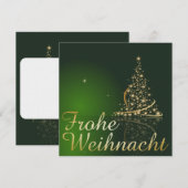Grünes Weihnachtsmotiv mit goldenem Weihnachtsbaum Kaart (Voorkant / Achterkant)