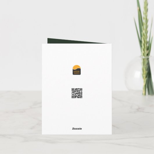 Grünes Weihnachtsmotiv mit goldenem Weihnachtsbaum Kaart (Achterkant)