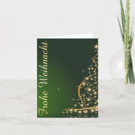 Grünes Weihnachtsmotiv mit goldenem Weihnachtsbaum Kaart