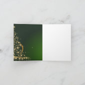 Grünes Weihnachtsmotiv mit goldenem Weihnachtsbaum Kaart (Binnen)