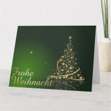 Grünes Weihnachtsmotiv mit goldenem Weihnachtsbaum