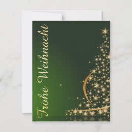Grünes Weihnachtsmotiv mit goldenem Weihnachtsbaum Kaart