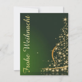 Grünes Weihnachtsmotiv mit goldenem Weihnachtsbaum Kaart