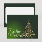 Grünes Weihnachtsmotiv mit goldenem Weihnachtsbaum Kaart (Voorkant / Achterkant)