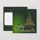 Grünes Weihnachtsmotiv mit goldenem Weihnachtsbaum Kaart (Voorkant / Achterkant)