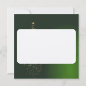 Grünes Weihnachtsmotiv mit goldenem Weihnachtsbaum Kaart (Achterkant)