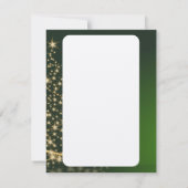 Grünes Weihnachtsmotiv mit goldenem Weihnachtsbaum Kaart (Achterkant)