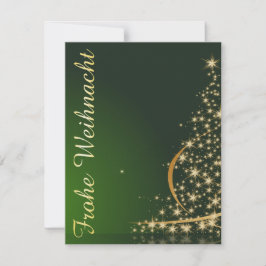 Grünes Weihnachtsmotiv mit goldenem Weihnachtsbaum Kaart