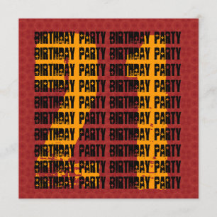 Grunge 21st Birthday Red Black Gold W1005 Kaart