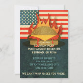 Grunge 4th of Juli Uitnodigingen van de Partij BBQ (Achterkant)