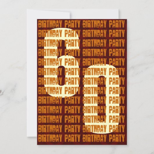 Grunge 60th Birthday Gold en Brown W1048 Kaart (Voorkant)