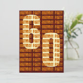 Grunge 60th Birthday Gold en Brown W1048 Kaart (Staand voorkant)