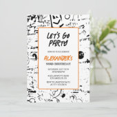 Grunge 93e verjaardagsuitnodigingen Mannen Graffit Kaart (Staand voorkant)