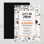 Grunge 96e verjaardagsuitnodiging Mannen Graffiti Kaart (Voorkant / Achterkant)