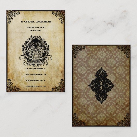 Grunge Aas van Schoppen Visitekaartje (Voorkant / Achterkant)