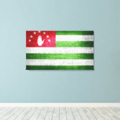 Grunge Abkhazia Flag Canvas Afdruk (Insitu (Houten vloer))