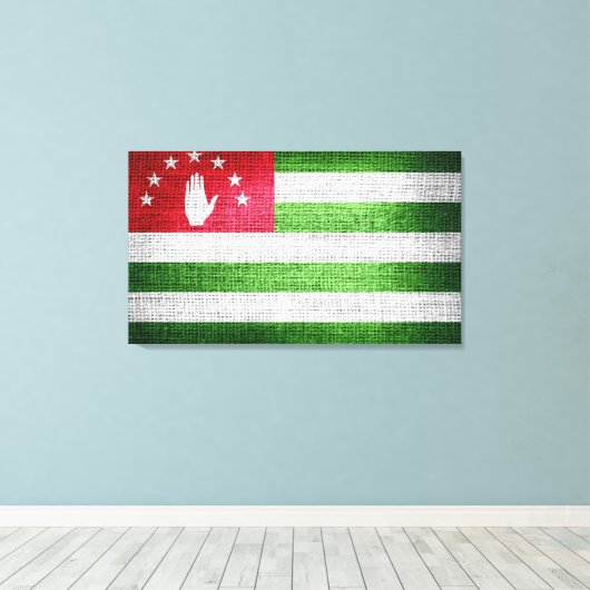 Grunge Abkhazia Flag Canvas Afdruk (Insitu (Houten vloer))