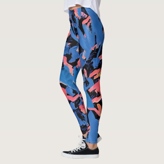 Grunge Abstract bloemmotief Leggings (Links)