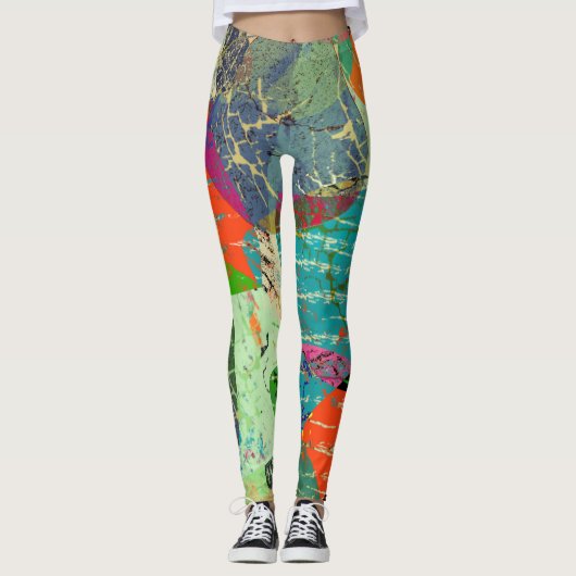 Grunge, abstract leggings (Voorkant)