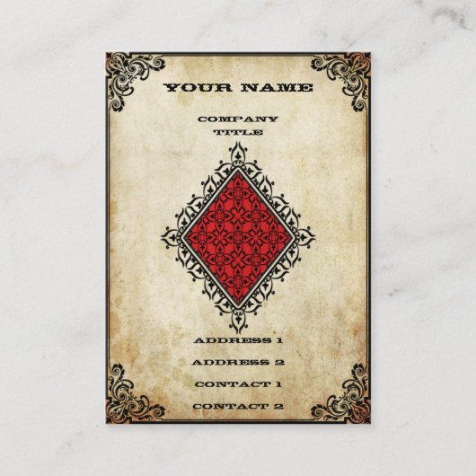 Grunge Ace of Diamonds Visitekaartje (Voorkant)