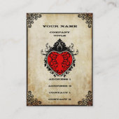 Grunge Ace Of Hearts Visitekaartje (Voorkant)