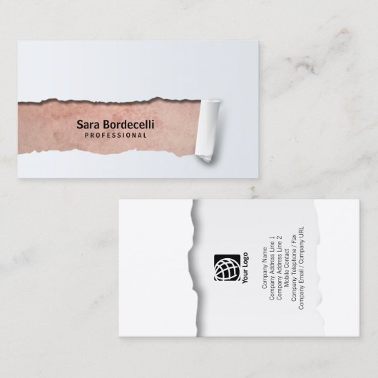 Grunge achtergrondRipped professioneel Visitekaart Visitekaartje (Voorkant / Achterkant)