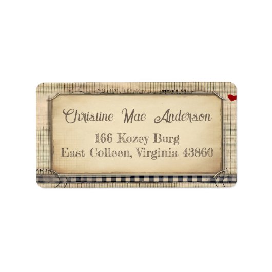  Grunge Adres / Verzending / Boeketiket Etiket (Voorkant)