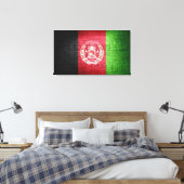 Grunge Afghanistan Flag Canvas Afdruk (Insitu (Slaapkamer))