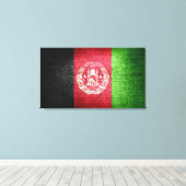 Grunge Afghanistan Flag Canvas Afdruk (Insitu (Houten vloer))