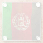 Grunge Afghanistan Flag Glazen Onderzetter (Achterkant)