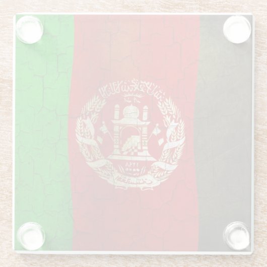 Grunge Afghanistan Flag Glazen Onderzetter (Achterkant)