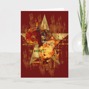 Grunge Africa Star Faces of Africa Tribal Briefkaa Kaart