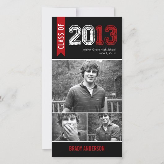  Grunge Afstuderen aankondiging fotokaart (Voorkant)