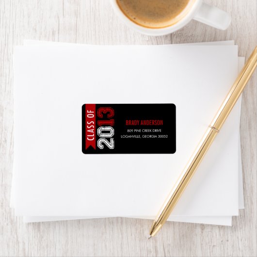  Grunge Afstuderen adreslabel Etiket (Insitu)