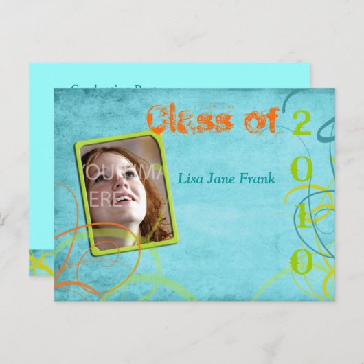 Grunge, afstuderen briefkaarten (Voorkant / Achterkant)