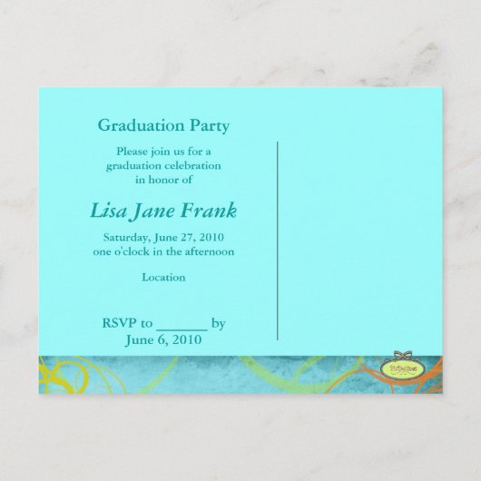 Grunge, afstuderen briefkaarten (Achterkant)