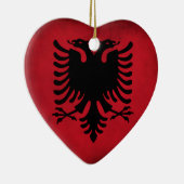 Grunge Albanian Flag (hoge kwaliteit) Keramisch Ornament (Rechts)