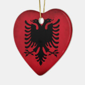 Grunge Albanian Flag (hoge kwaliteit) Keramisch Ornament (Links)