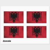 Grunge Albanian Flag (hoge kwaliteit) Rechthoekige Sticker (Vel)