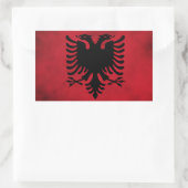 Grunge Albanian Flag (hoge kwaliteit) Rechthoekige Sticker (Tas)
