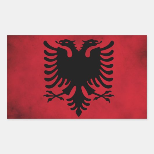 Grunge Albanian Flag (hoge kwaliteit) Rechthoekige Sticker (Voorkant)