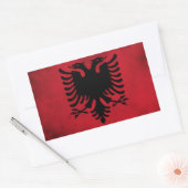 Grunge Albanian Flag (hoge kwaliteit) Rechthoekige Sticker (Envelop)