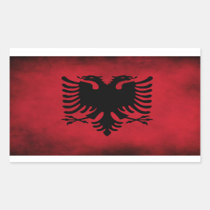 Grunge Albanian Flag (hoge kwaliteit) Rechthoekige Sticker